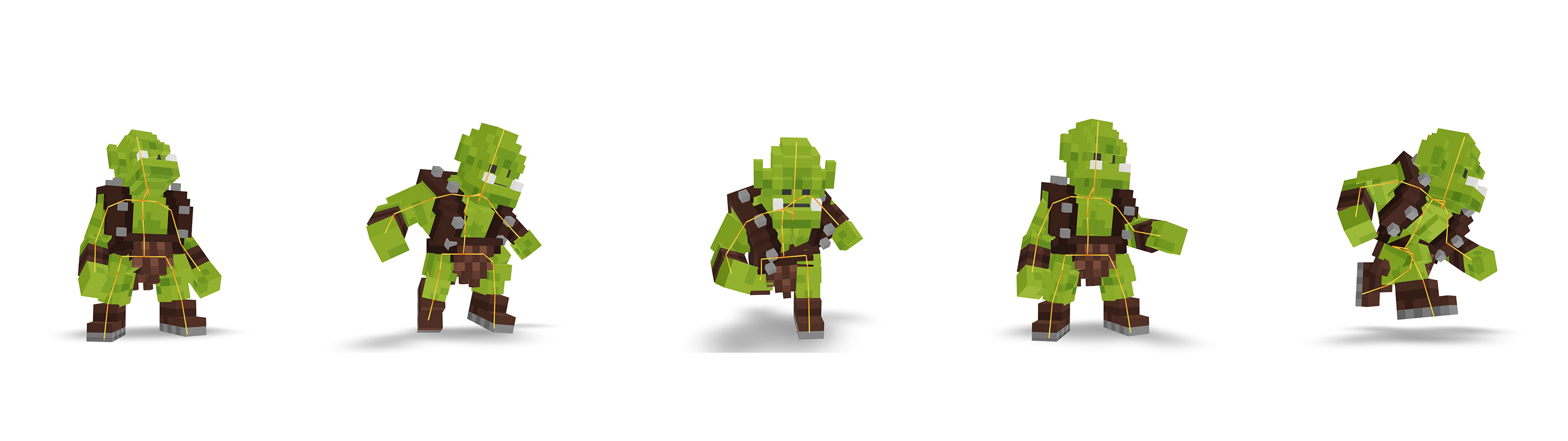 Simple Voxel rigging & animation on briq